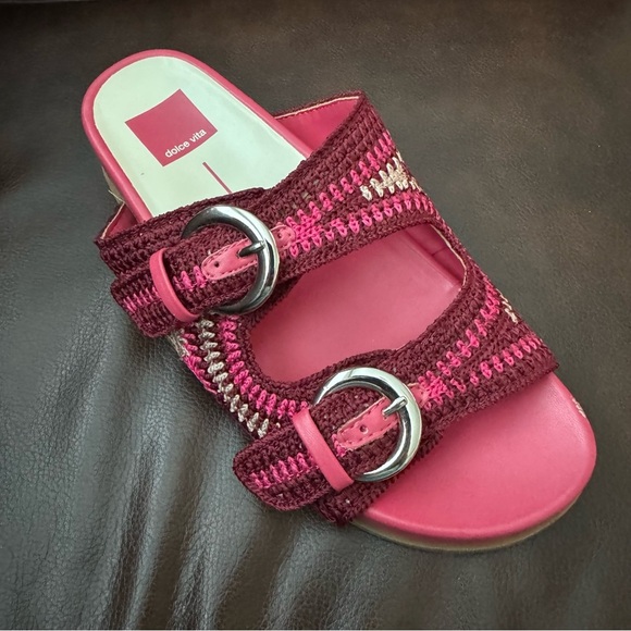 Dolce Vita Ralli Wedge Sandal Multi Knit Pink NEW Sandal - Picture 8 of 8